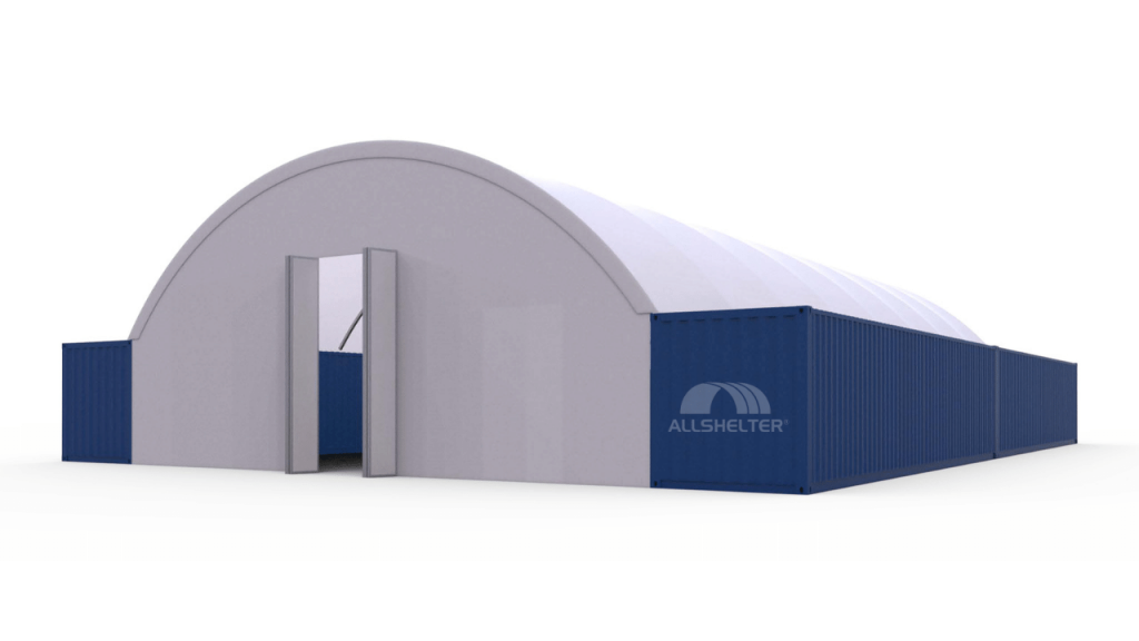 Image of a Container Shelter with a Bi-Fold Door