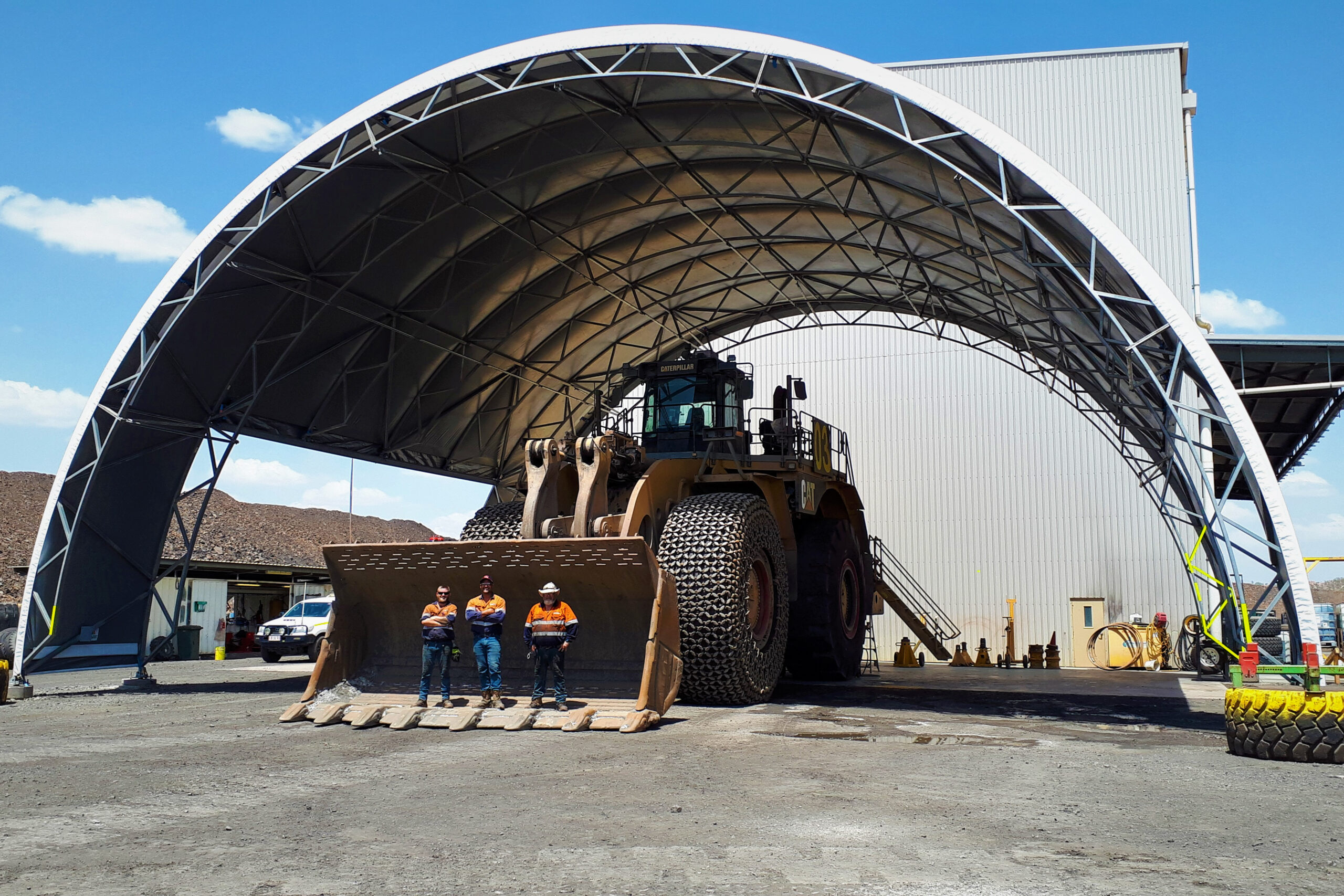 Dome shelter on construction site